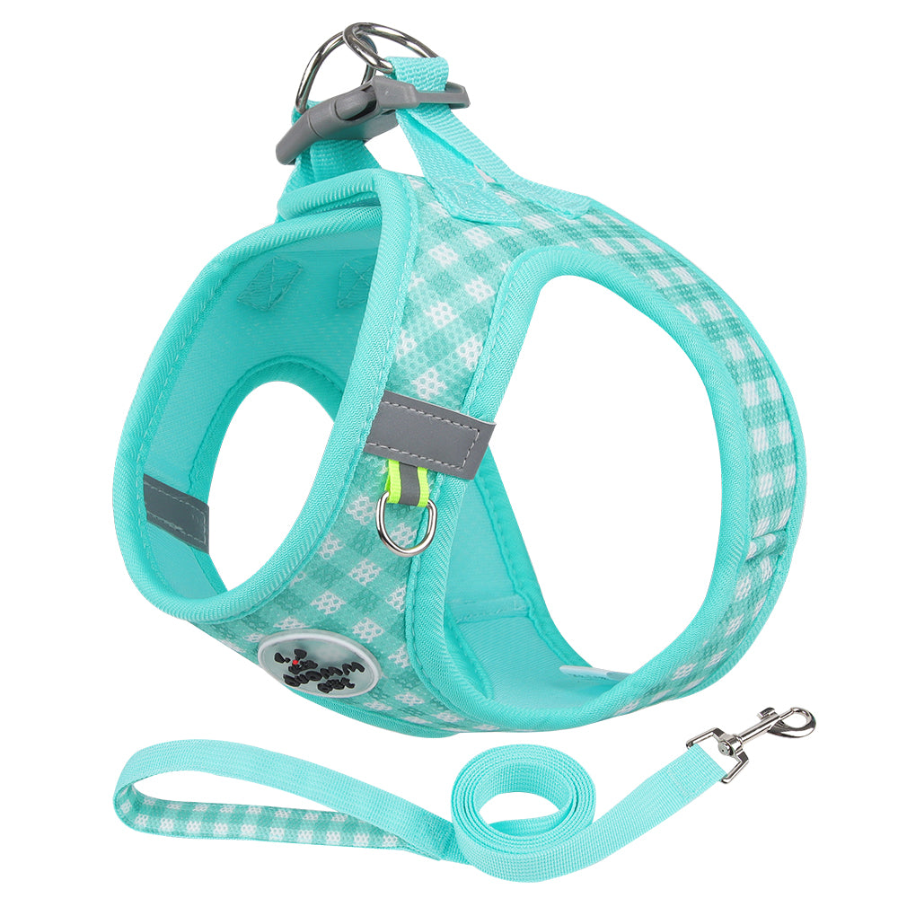 Classic Check Comfort Pet Harness and Leash Set