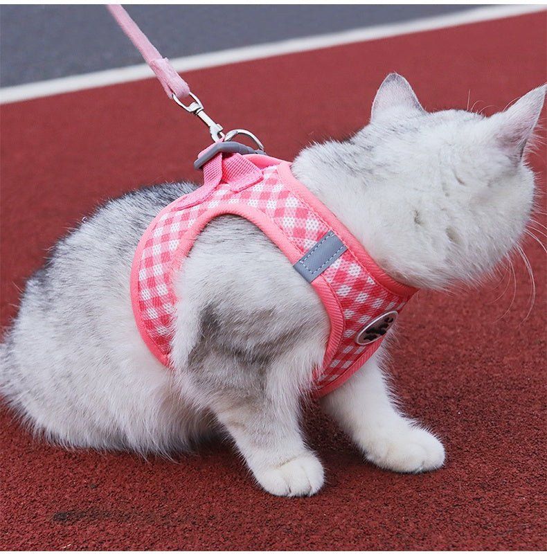 Classic Check Comfort Pet Harness and Leash Set