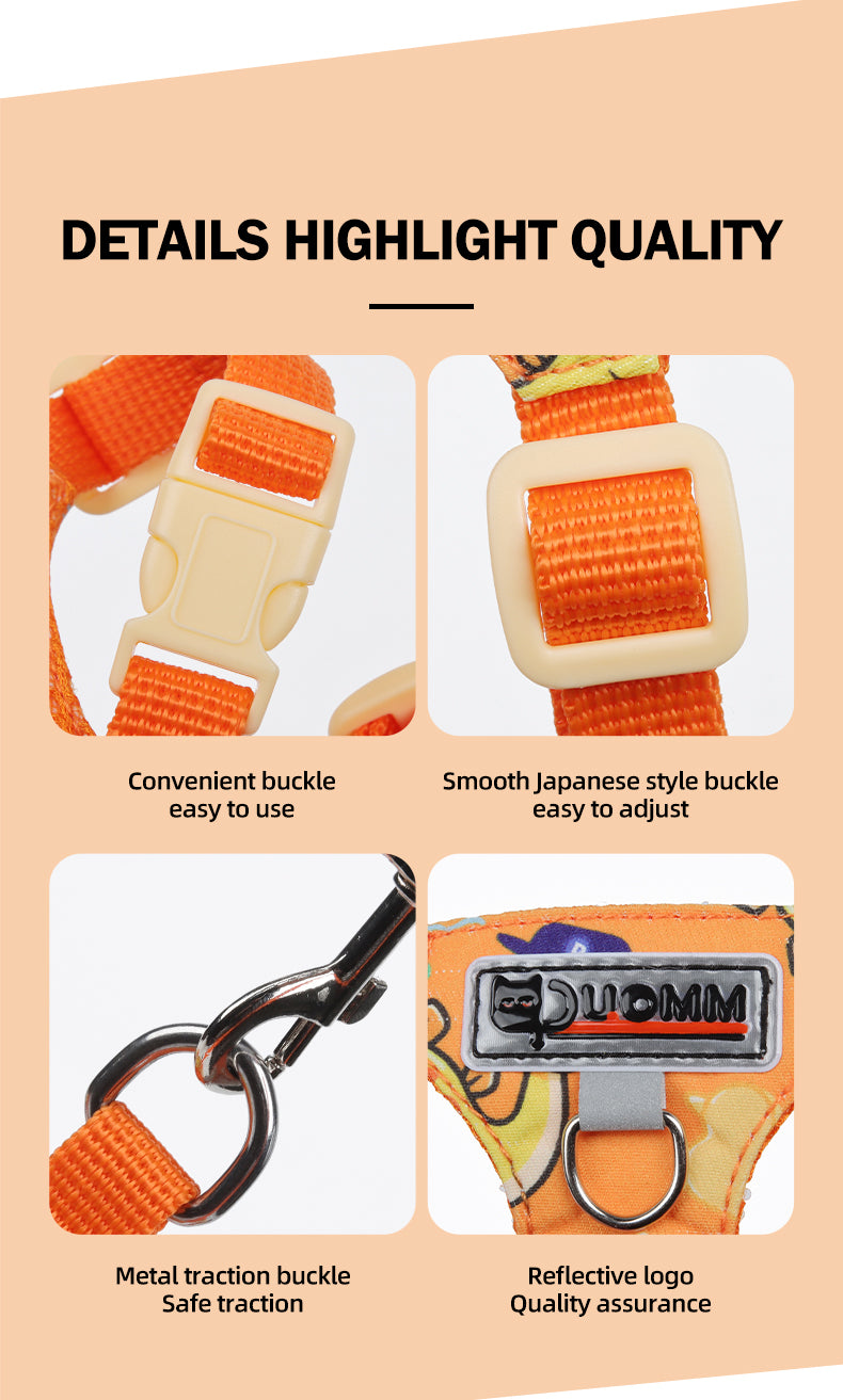 Playful Print Step-In Pet Harness and Leash Set
