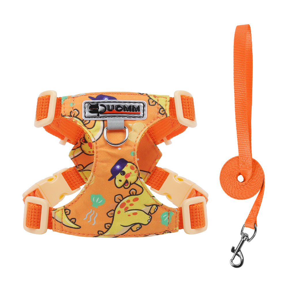 Playful Print Step-In Pet Harness and Leash Set