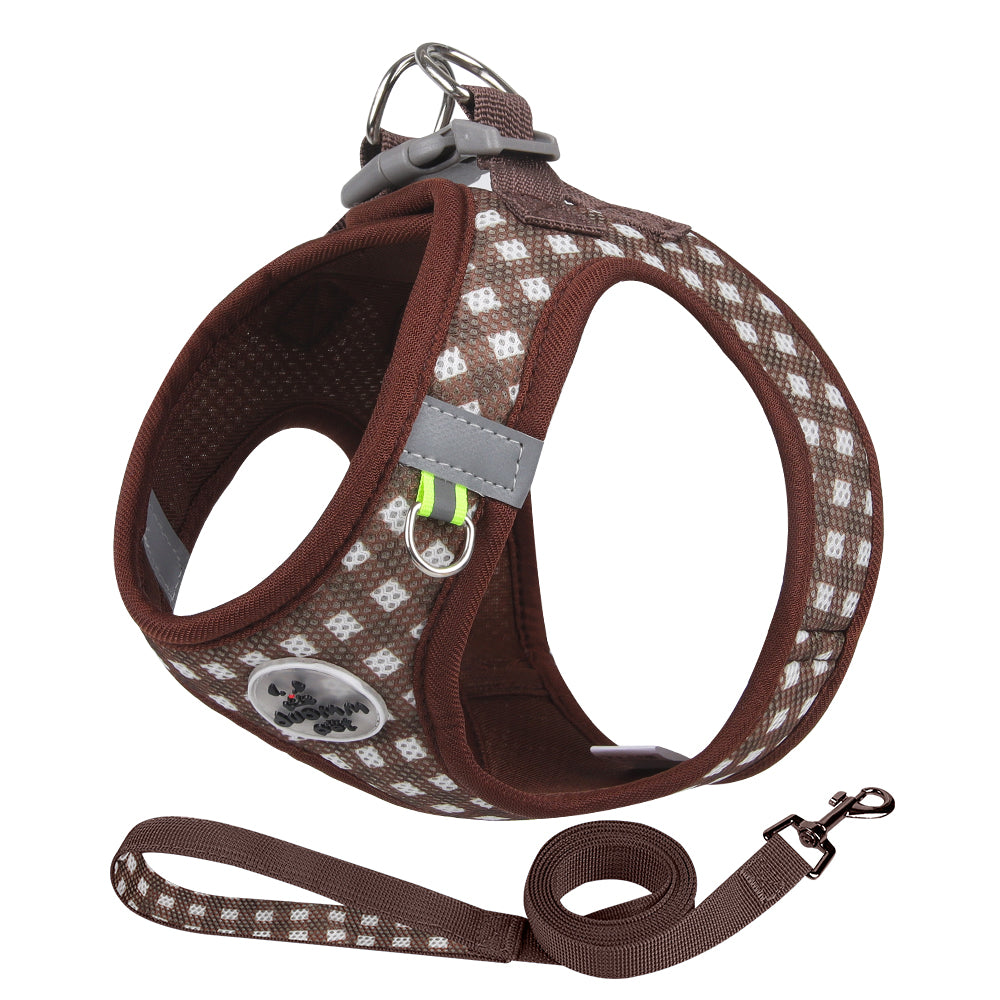 Classic Check Comfort Pet Harness and Leash Set