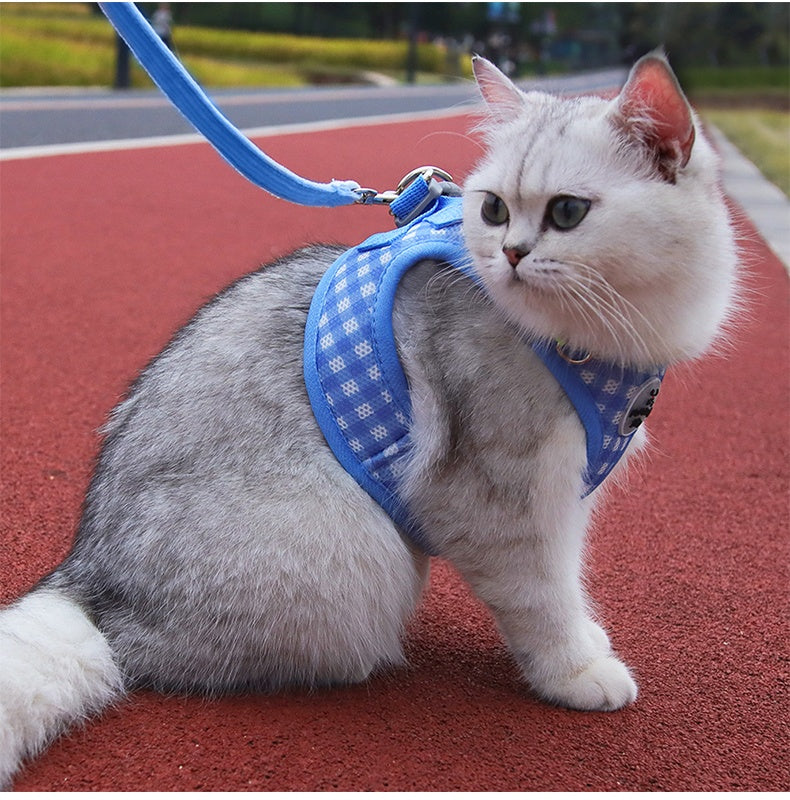 Classic Check Comfort Pet Harness and Leash Set